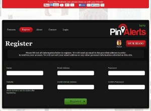 pinalert register form